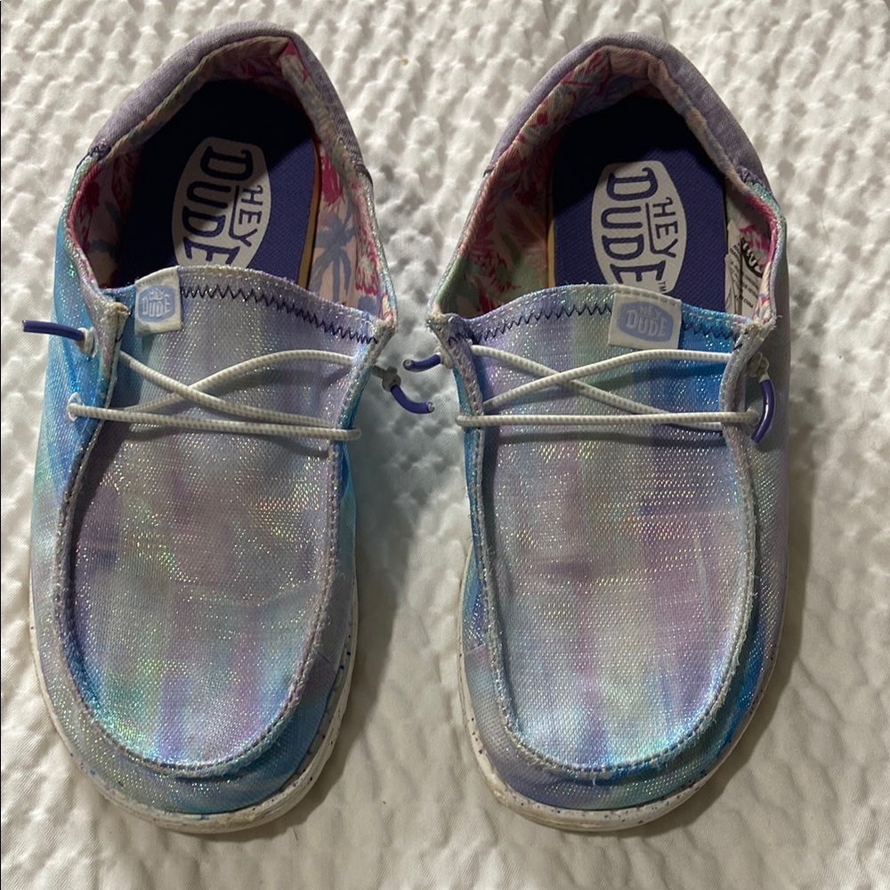 Hey Dude Silver Moccasins Classic Slip-On Comfort
